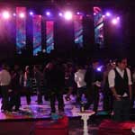 People on LED dance floor for rent